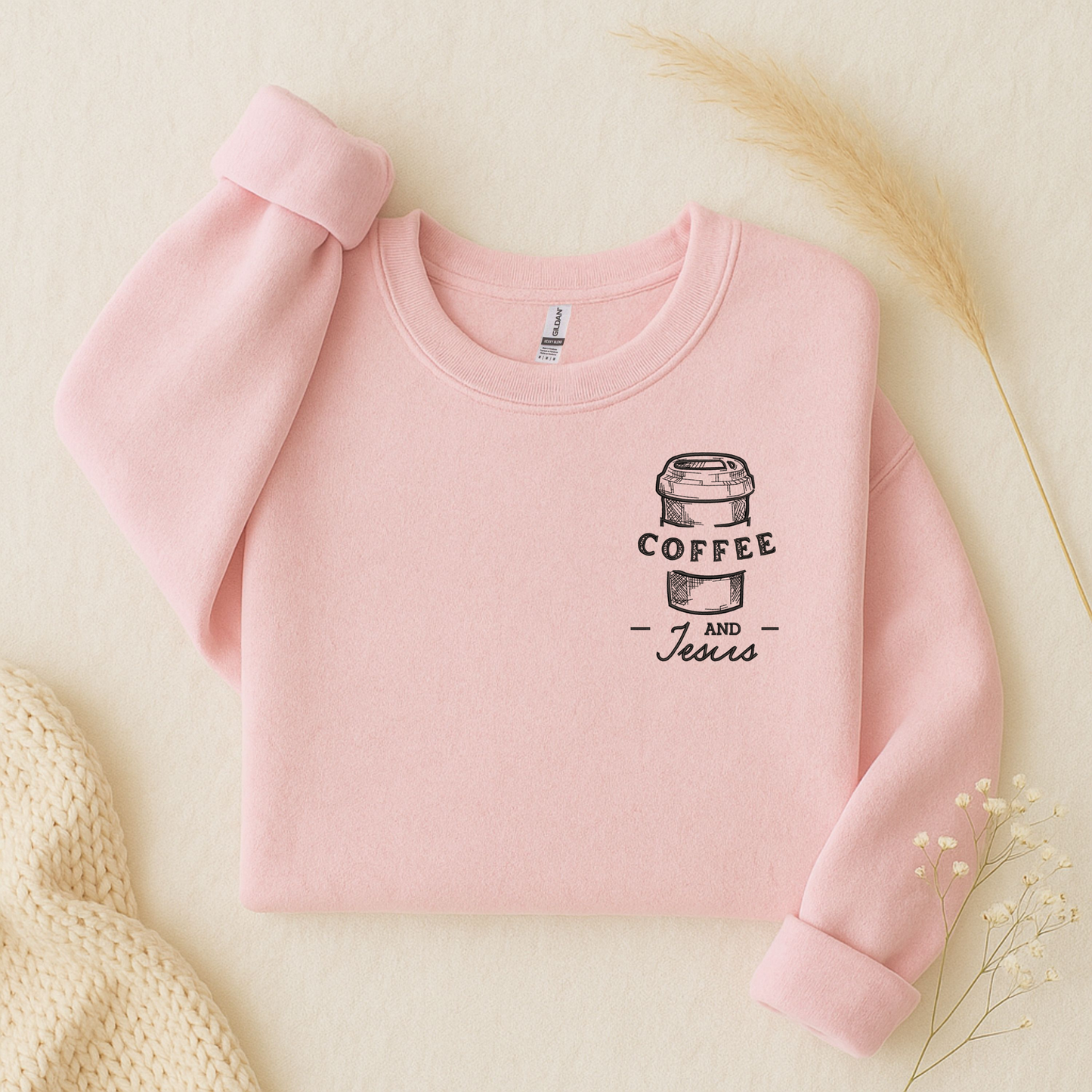 Coffee and Jesus Embroidered Sweatshirt